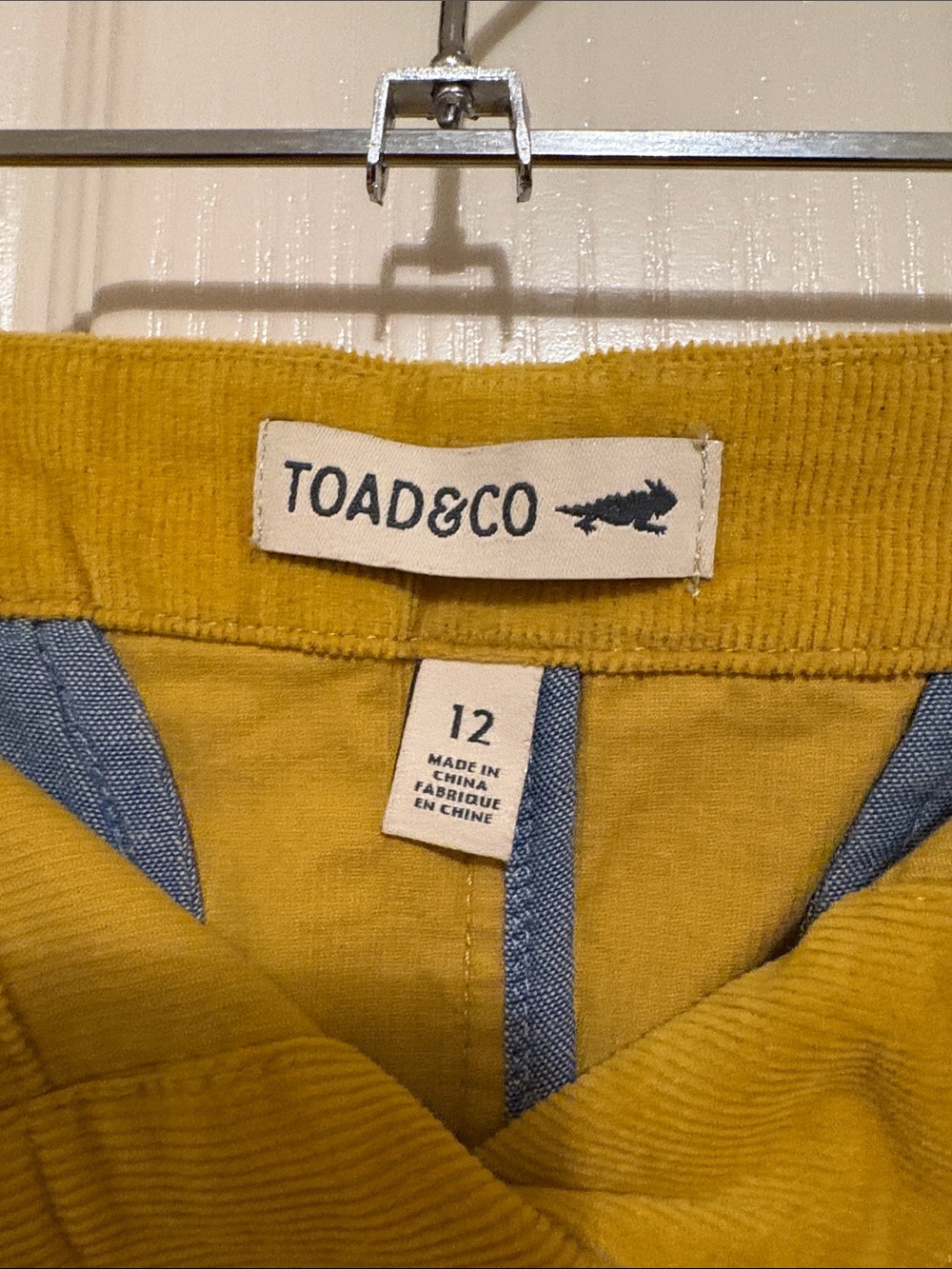 Toad&Co Mustard Yellow Button-Front Corduroy Mini Skirt - Picture 3 of 3